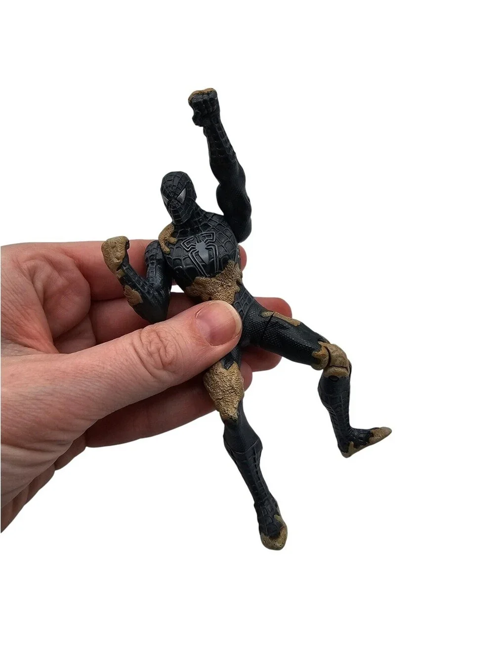 Marvel Spider-Man 3 Sand Battle Damaged Black Suit action figure.